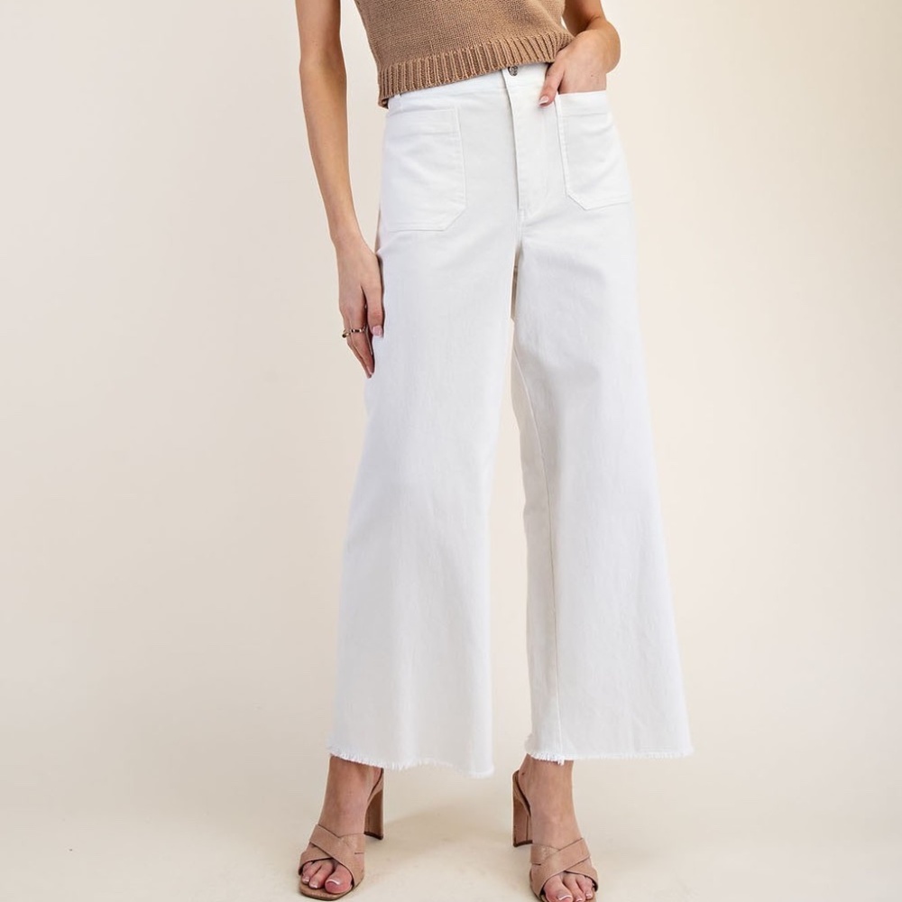 NWT Raw Hem Ivory Denim Pants